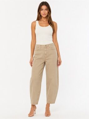 Everlane Wide-Leg High-Rise Jeans in Tan